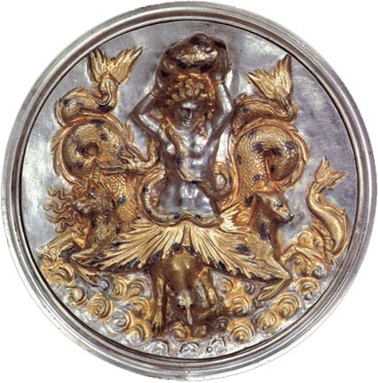 The Scylla Emblem, ancient silver piece from Morgantina, Sicily. See: http://uvamagazine.org/articles/plunder